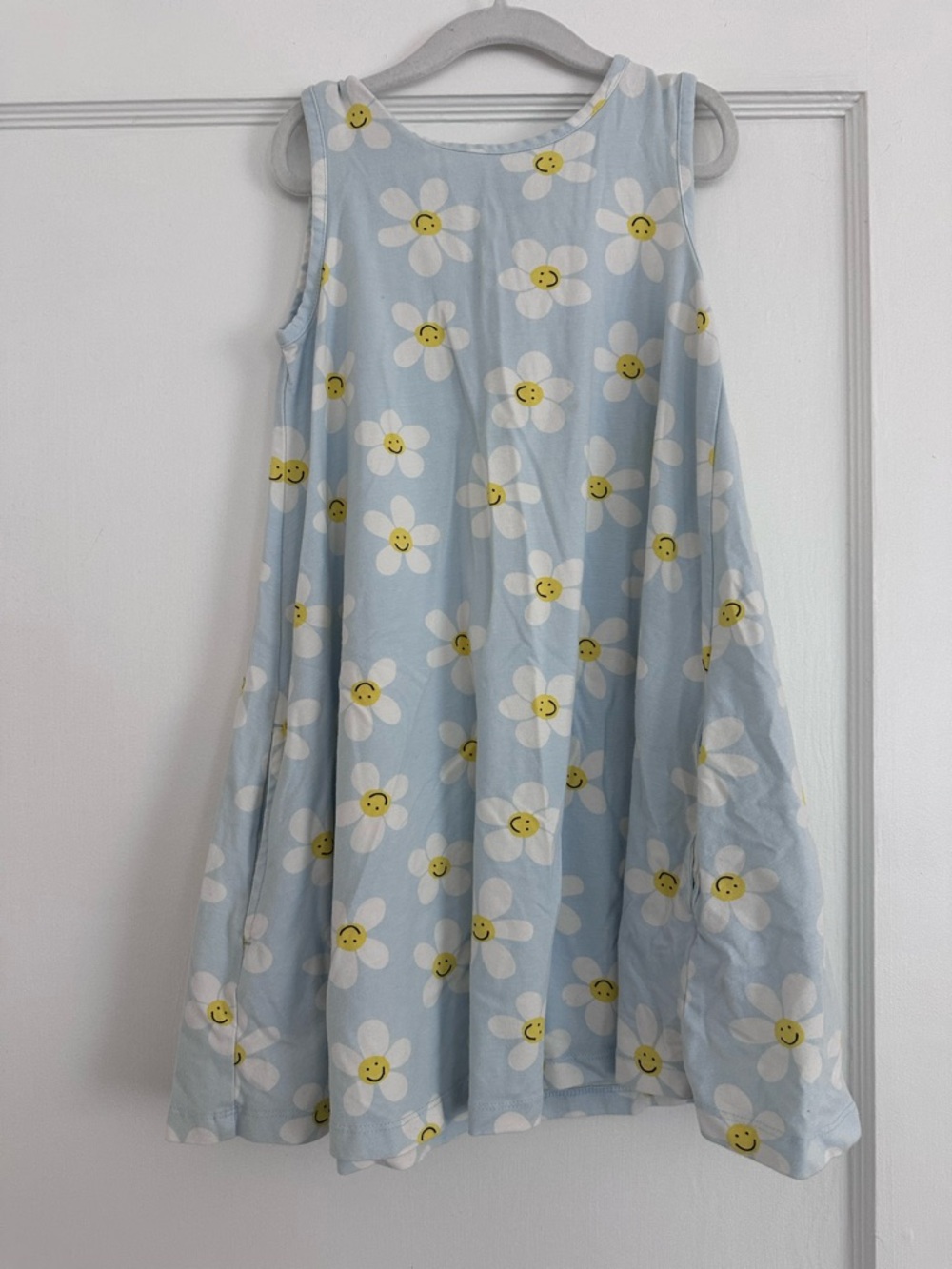 Hanna Andersson Light Blue Daisy Print Sleeveless Dress